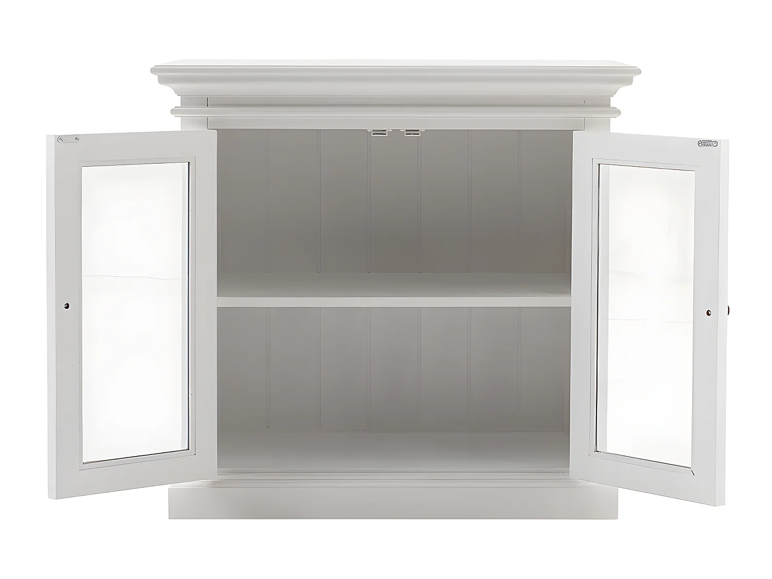 Halifax Buffet avec 2 portes en verre, blanc.