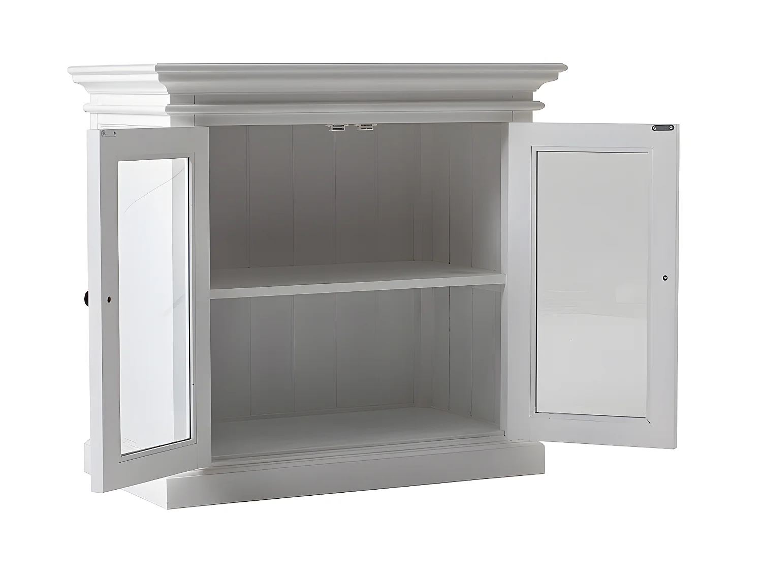 Halifax Buffet avec 2 portes en verre, blanc.