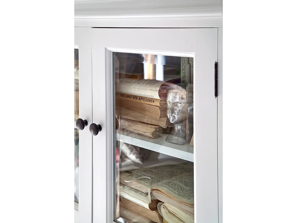 Halifax Buffet avec 2 portes en verre, blanc.