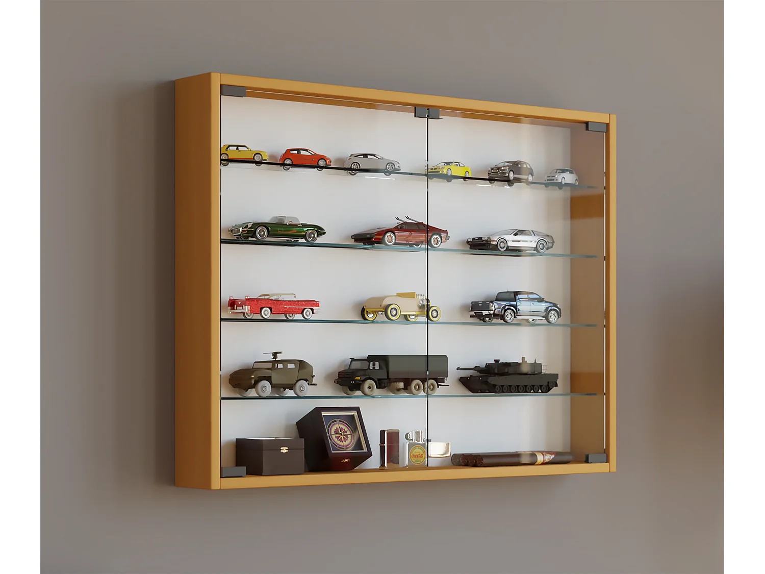 Hangende vitrinekast wanddisplay glas Mandosa L