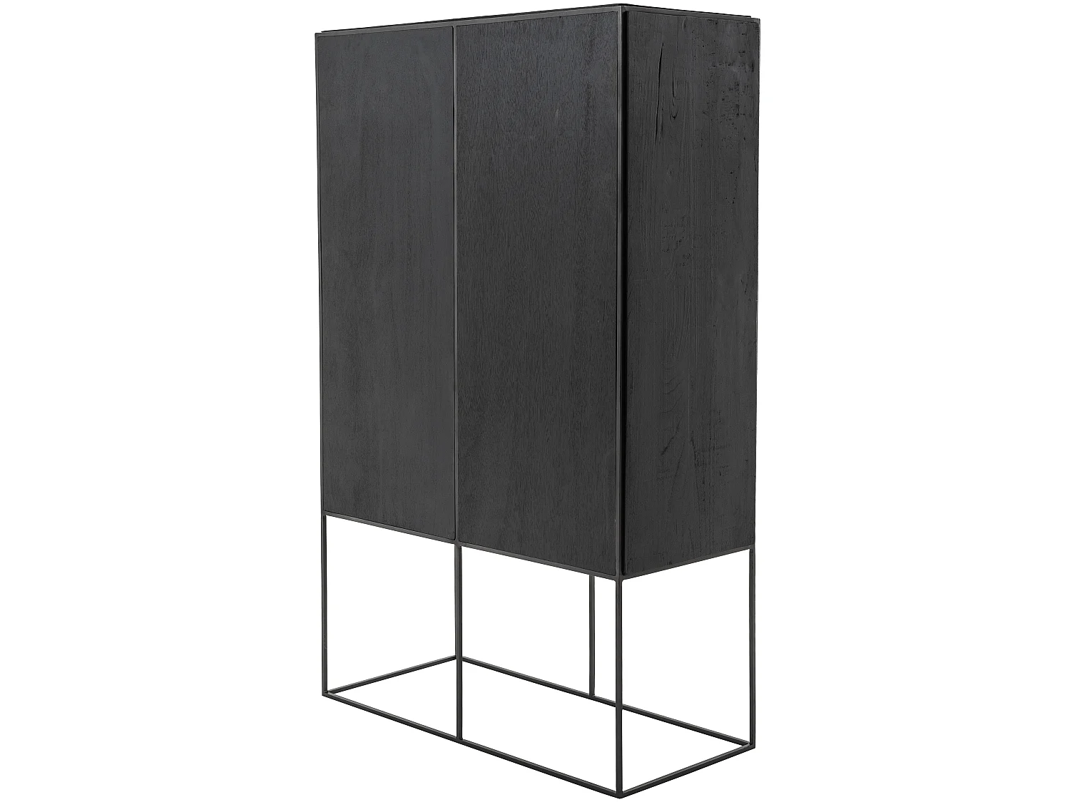 Rustika Vitrine avec 2 portes, bois de bateau, rustique et noir.