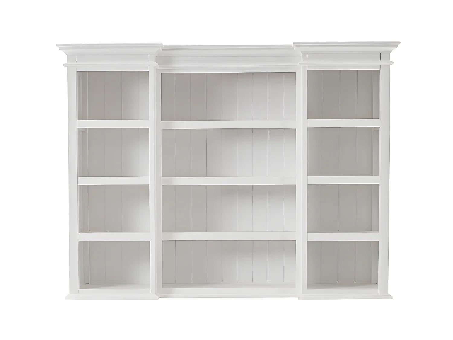 Halifax vitrinekast met 9 legplanken, 5 deuren en 3 laden, wit.