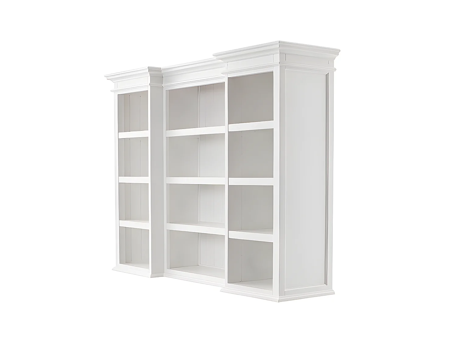 Halifax vitrinekast met 9 legplanken, 5 deuren en 3 laden, wit.