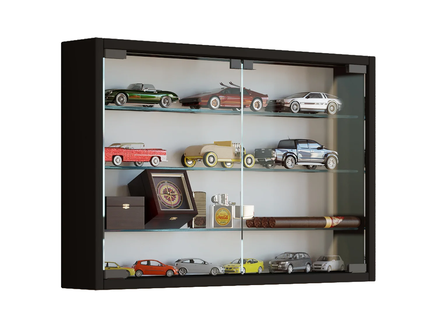Hangende vitrinekast wanddisplay glas Mandosa M
