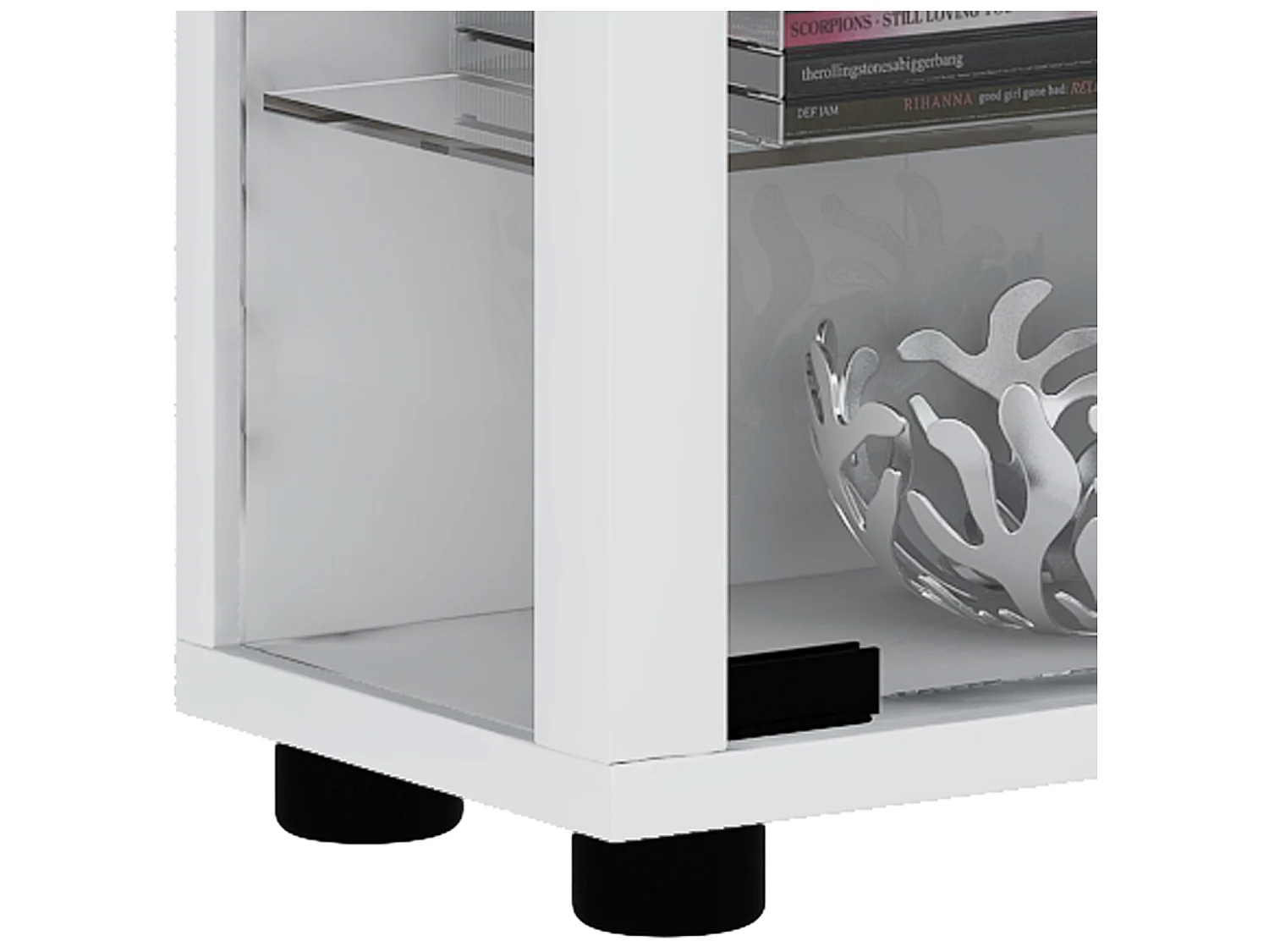 Lumo Mini Vitrinenschrank 2 Glastüren, Glasvitrinen mit LED-Leuchten weiß.