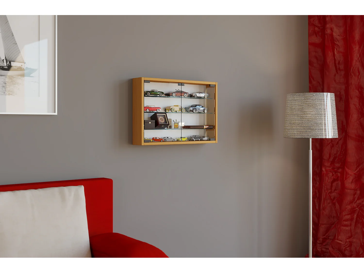 Wall display cabinet Mandosa Book H. 40 x W. 60 x D. 10 cm