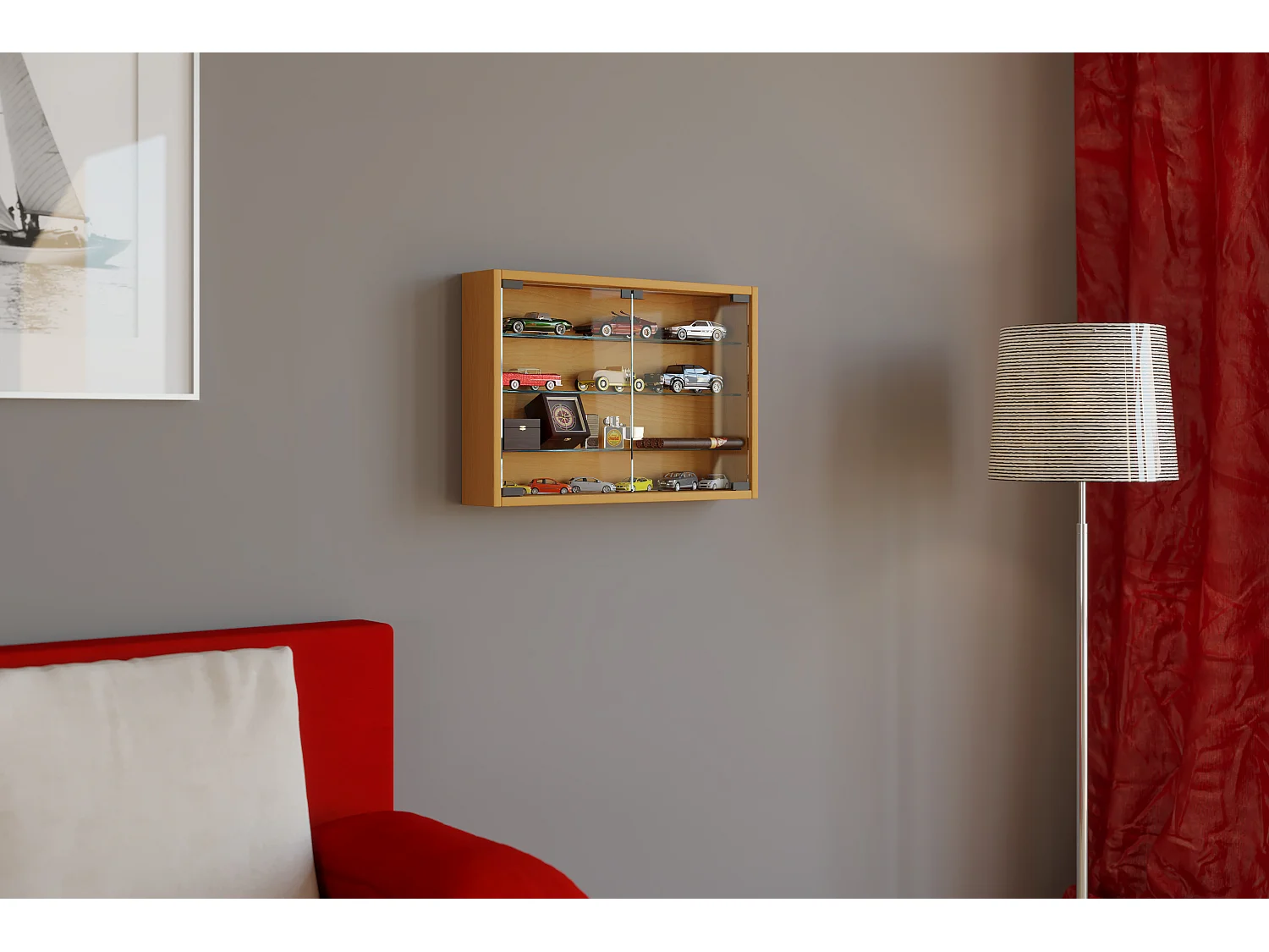 Wall display cabinet Mandosa Book H. 40 x W. 60 x D. 10 cm