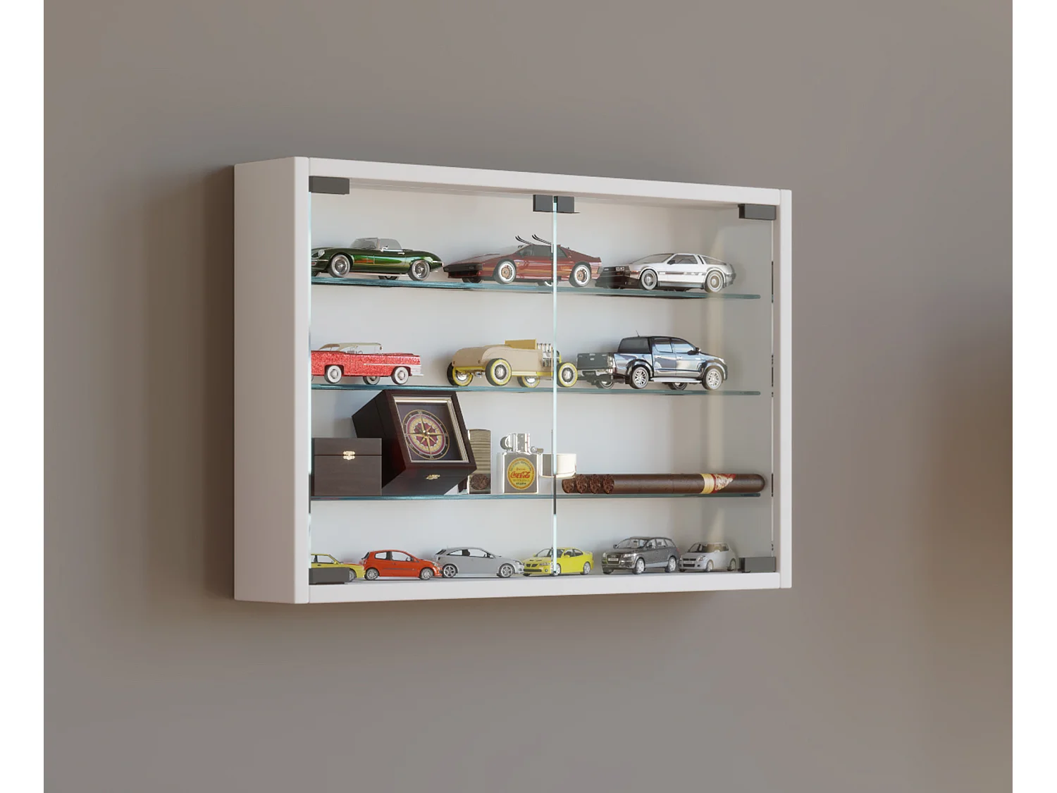 Hangende vitrinekast wanddisplay glas Mandosa M