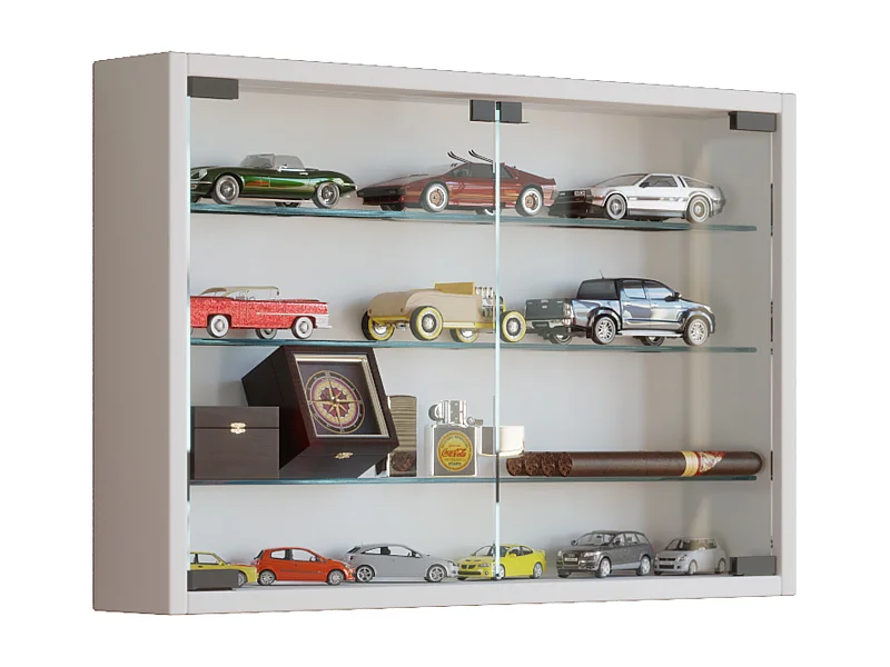 Wall display cabinet Mandosa White H. 40 x W. 60 x D. 10 cm