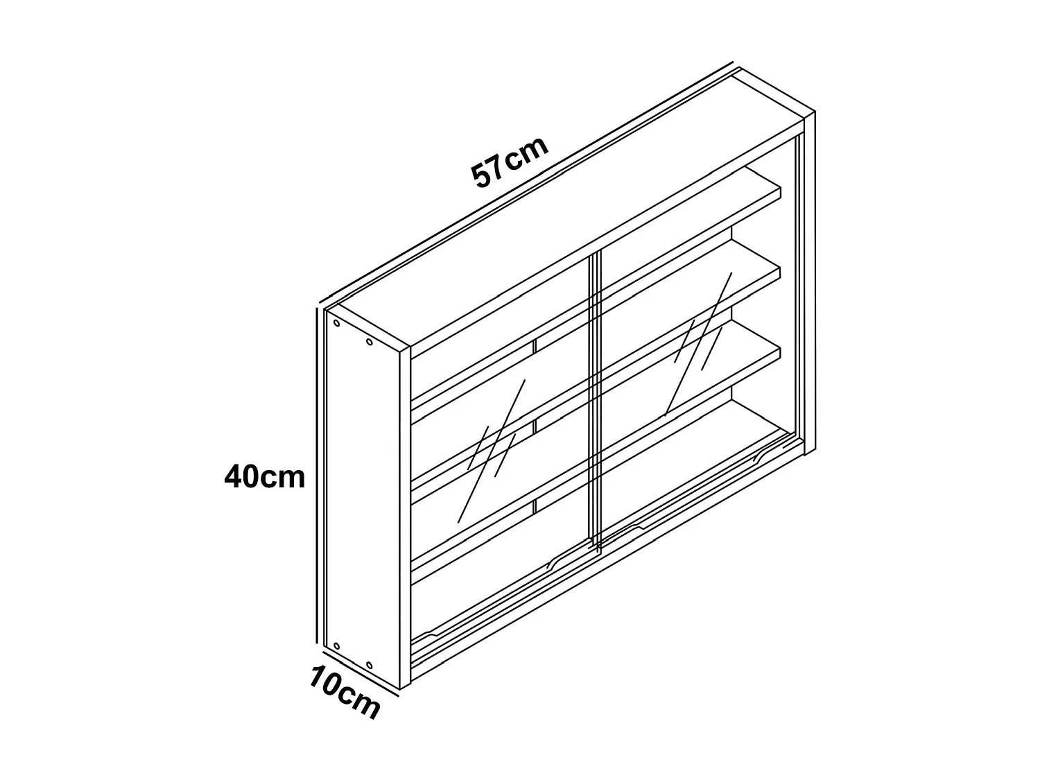 Wall display cabinet Agisa Book H. 40 x W. 57 x D. 10 cm