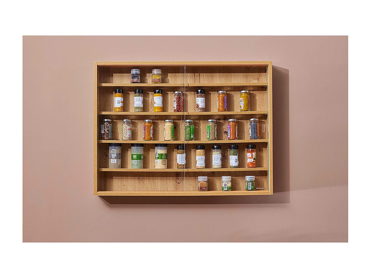 Comit Vitrine murale, 2 portes vitrées, imitation chêne Sonoma.