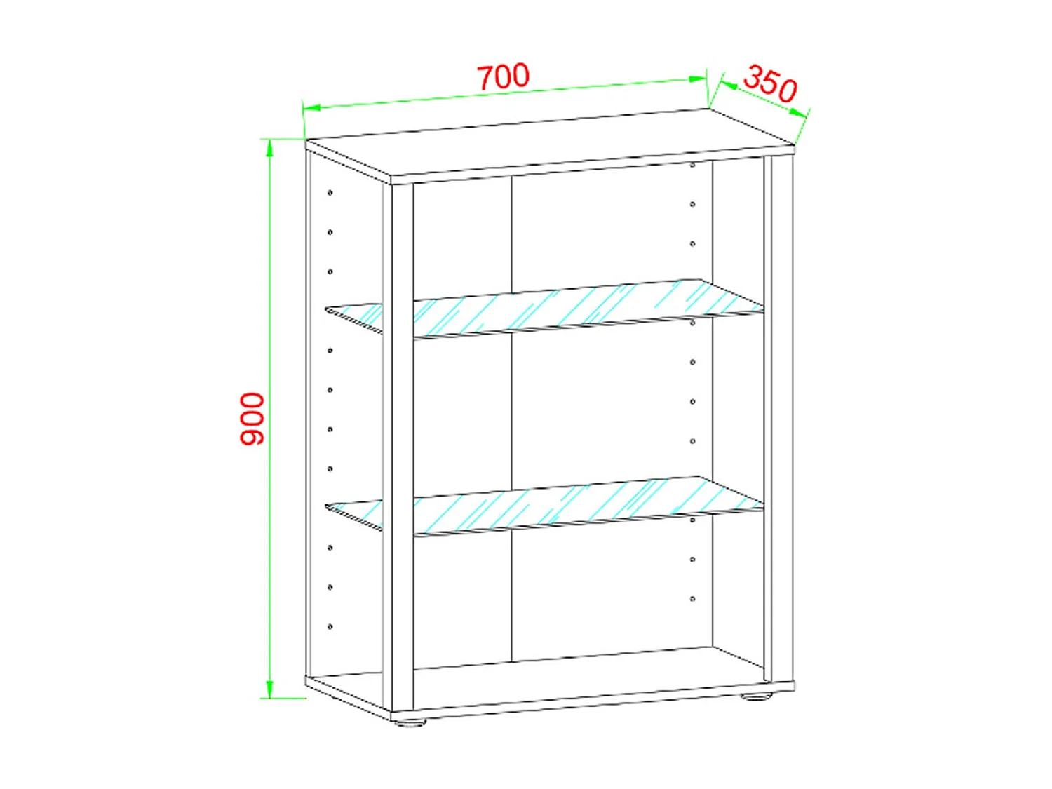 Armário em pé Glasol Branco A. 90 x L. 70 x P. 35 cm