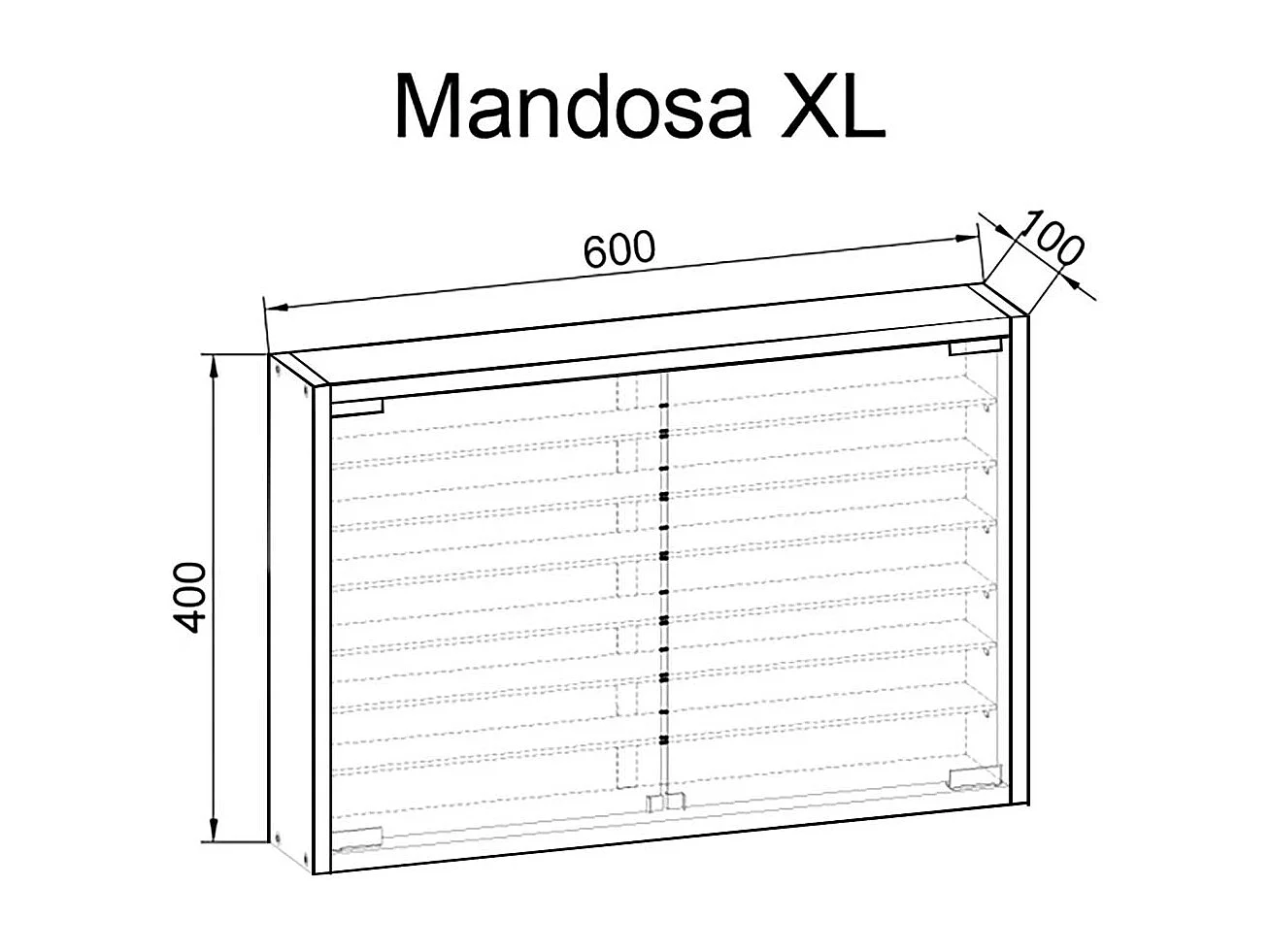 Hangende vitrine wandvitrine Mandosa XL