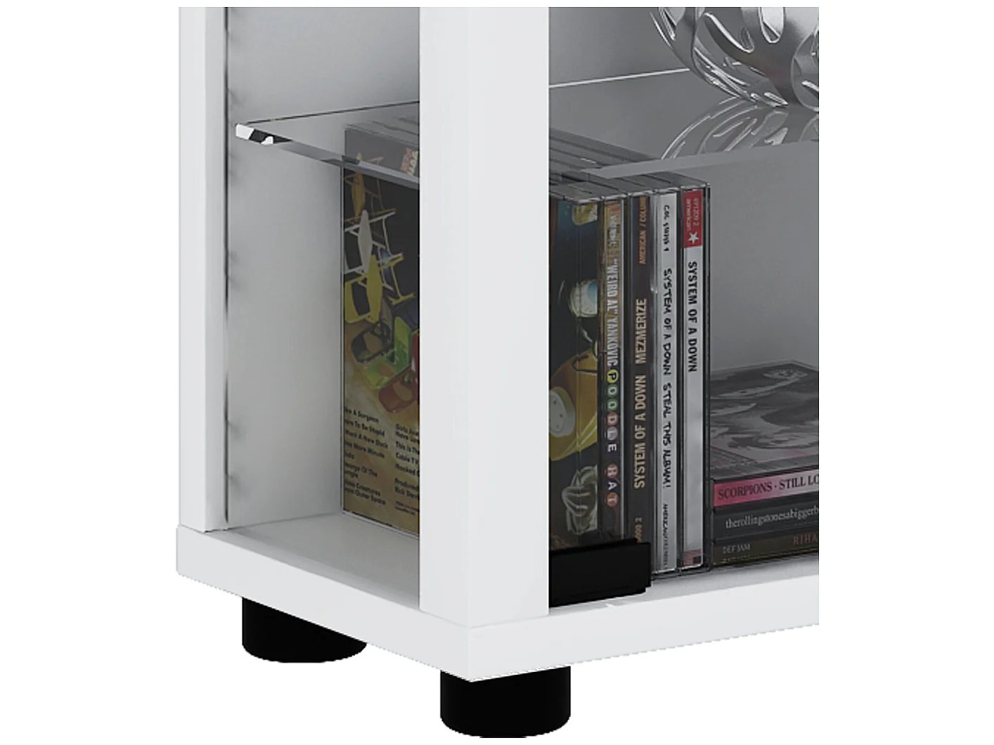 Lumo Maxi Vitrinenschrank 2 Glastüren, Glasvitrinen mit LED-Leuchten weiß.