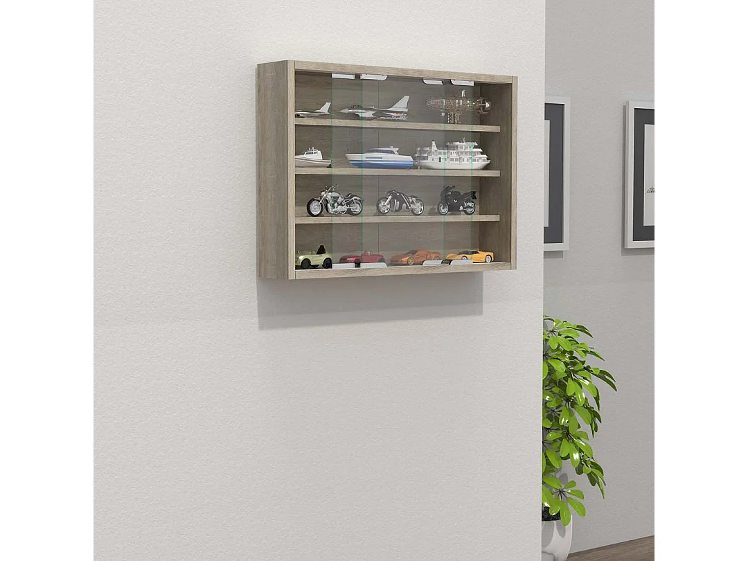 Wall display cabinet Agisa Sonoma Oak H. 40 x W. 57 x D. 10 cm