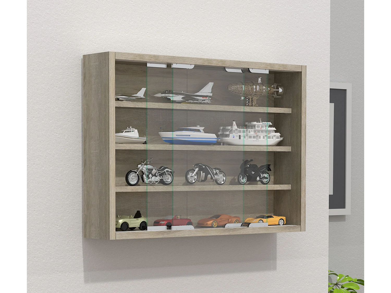 Wall display cabinet Agisa Sonoma Oak H. 40 x W. 57 x D. 10 cm