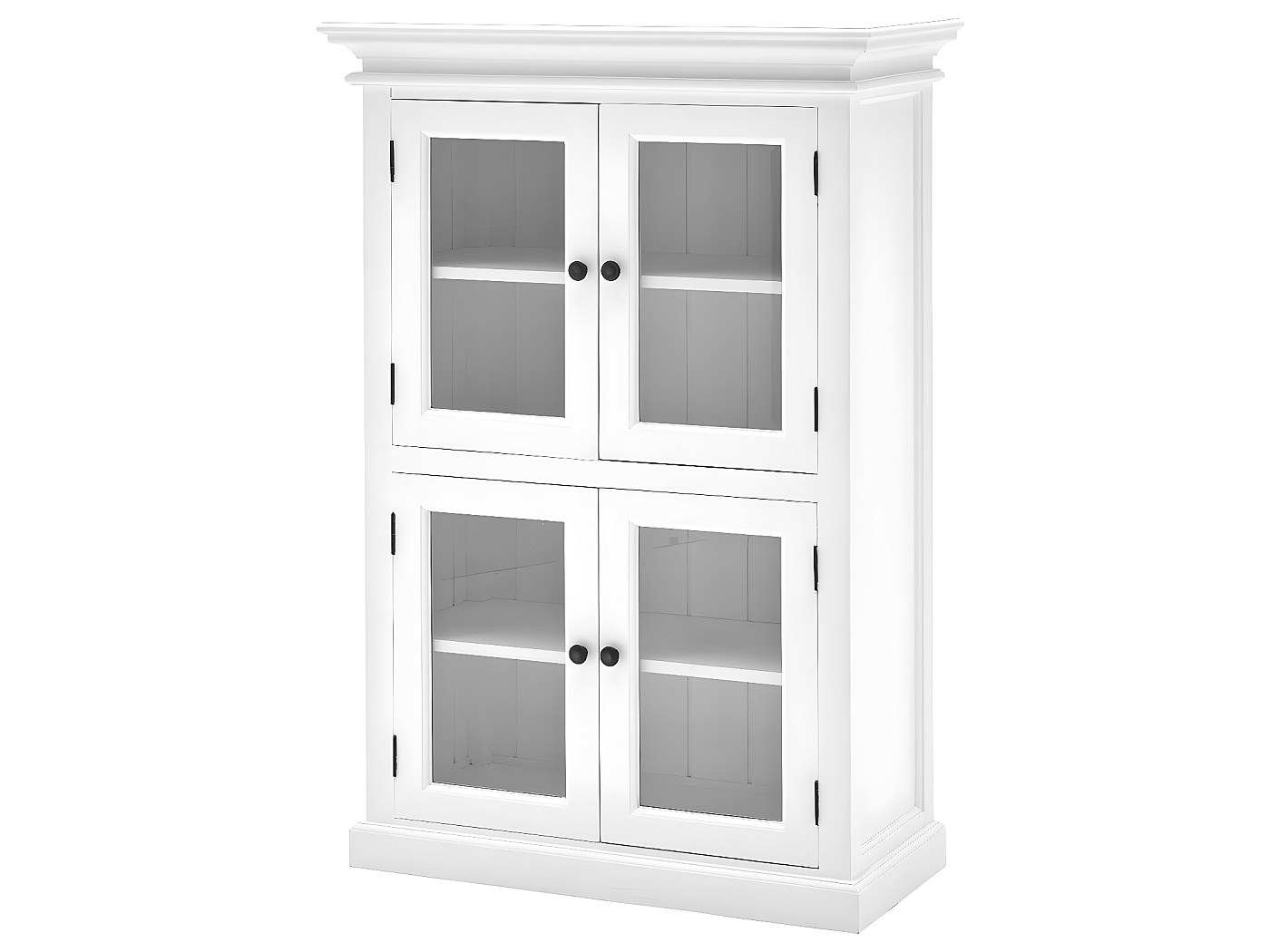 Halifax Armoire vitrine avec 4 portes vitrées, blanc.