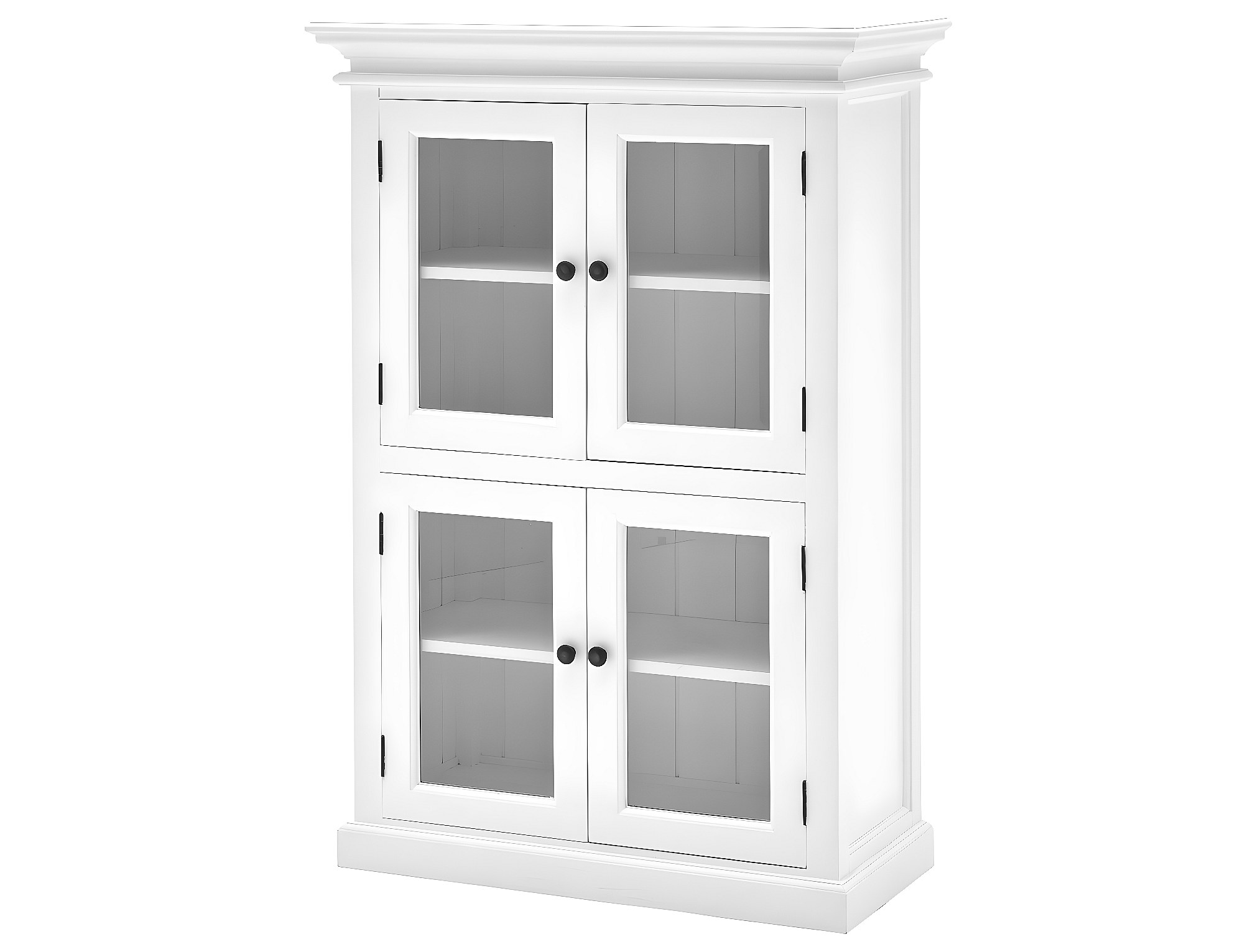 Halifax Armoire vitrine avec 4 portes vitrées, blanc.