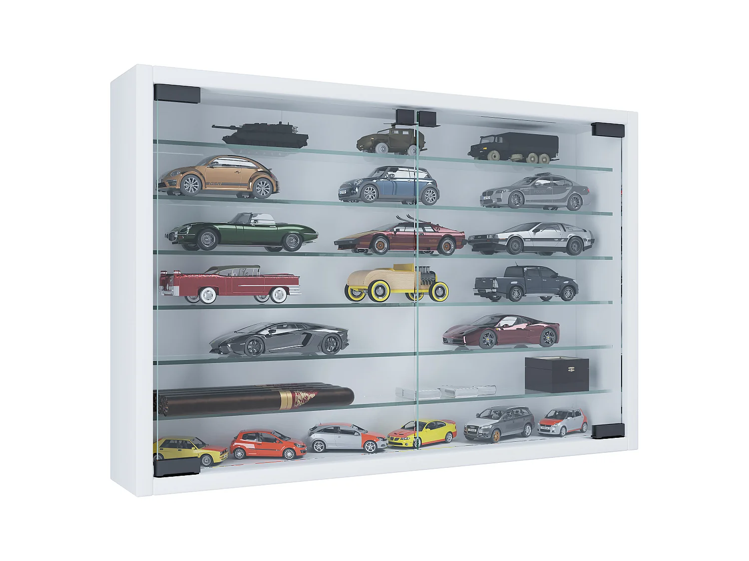 Wall display cabinet Mandosa White H. 40 x W. 60 x D. 10 cm