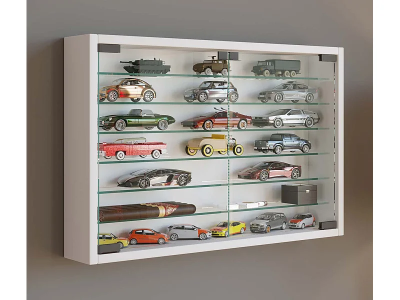 Wall display cabinet Mandosa White H. 40 x W. 60 x D. 10 cm