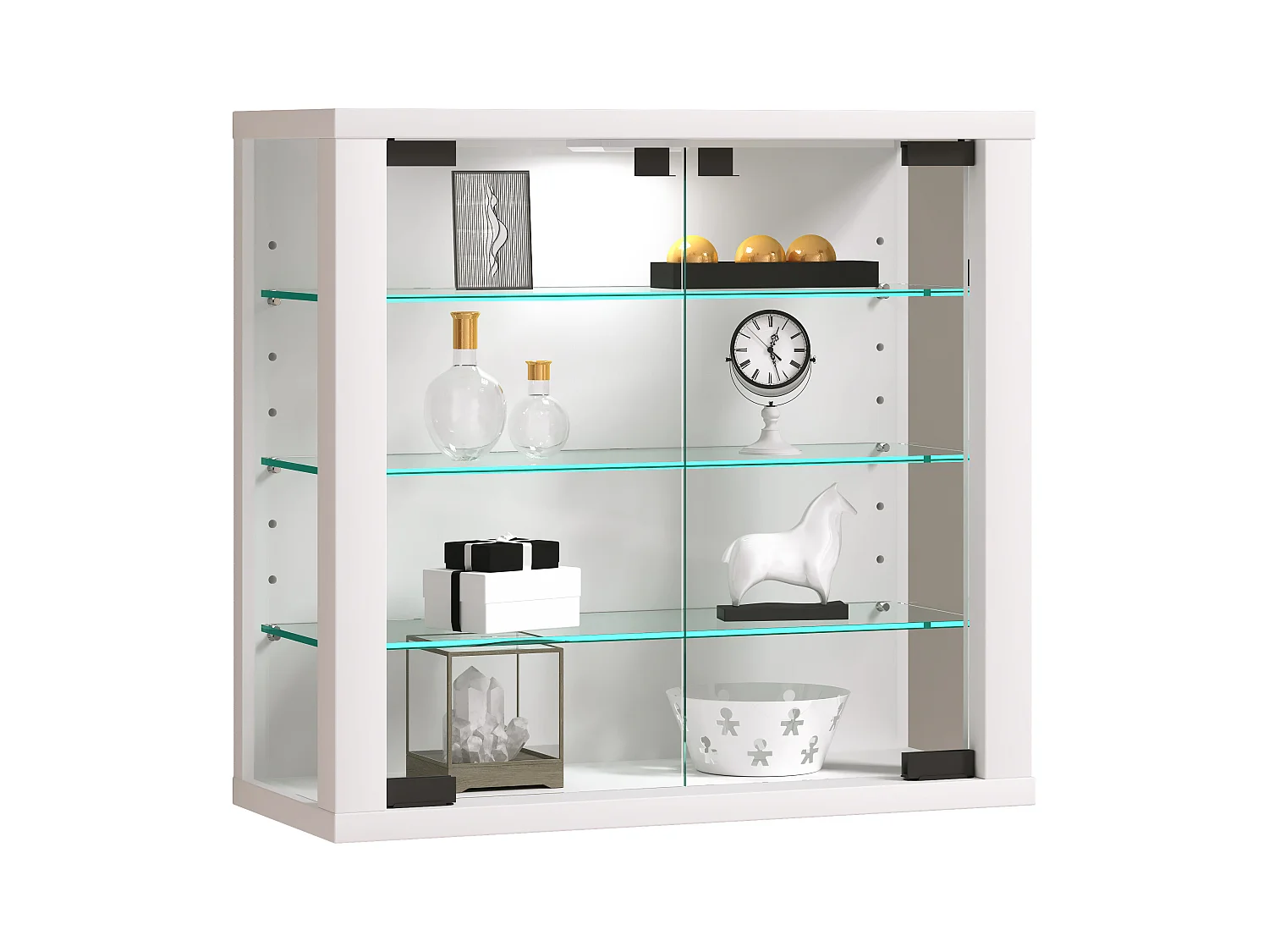 Wall display cabinet Vitrosa White H. 40 x W. 43 x D. 18 cm