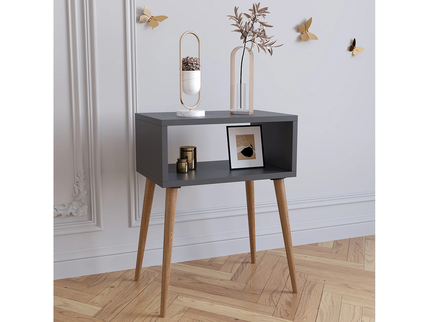 Drewniany stół boczny stolik nocny Singol M