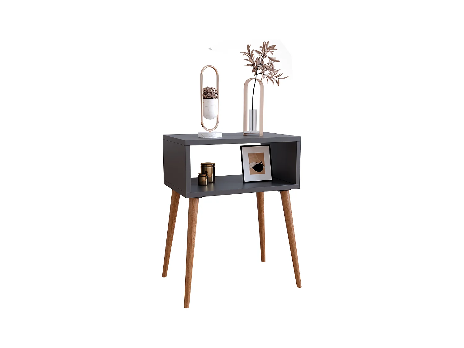 bedside table Singol Anthracite H. 60 x W. 45 x D. 30 cm