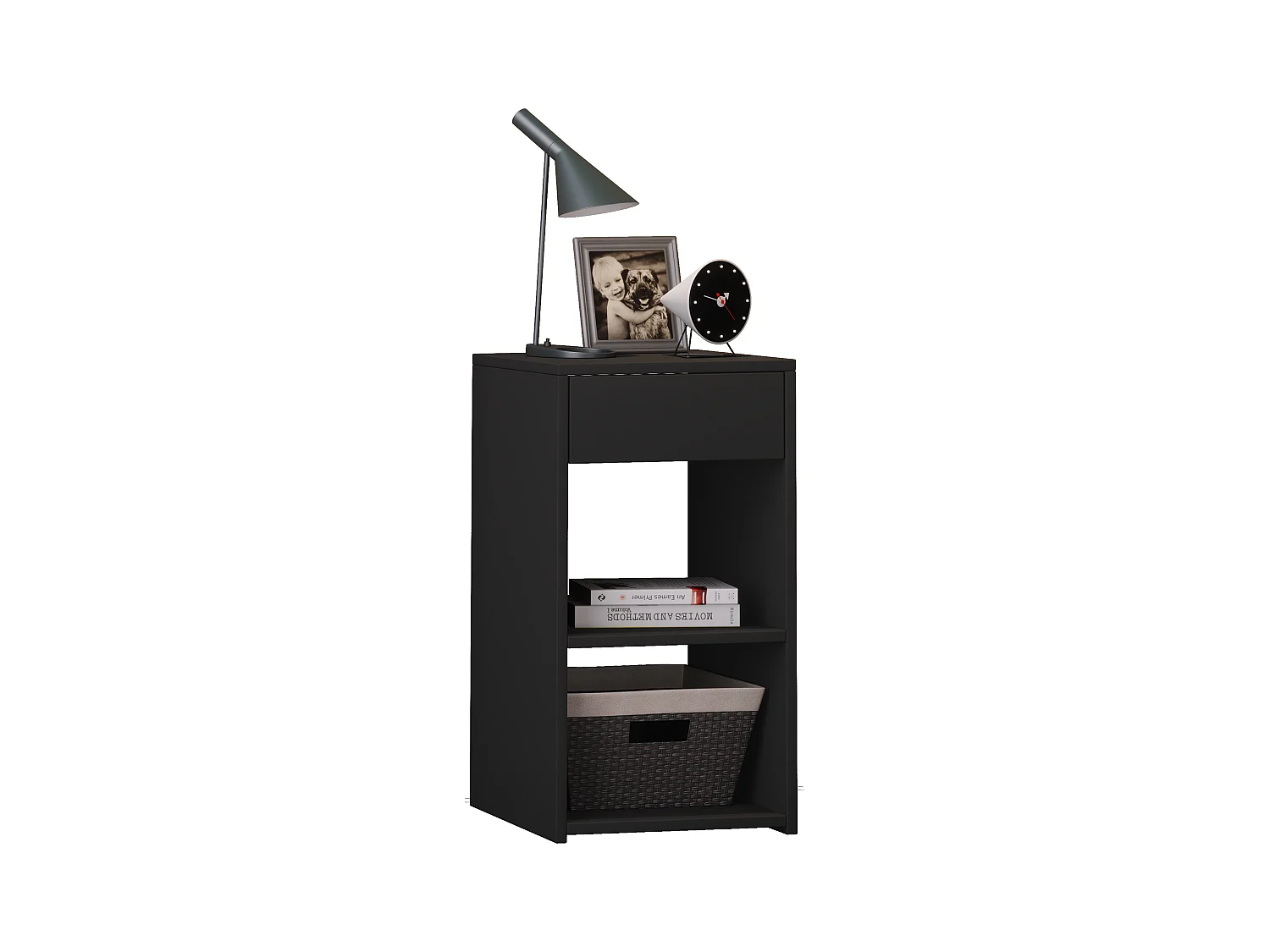 bedside table Sledo Black H. 65 x W. 35 x D. 35 cm