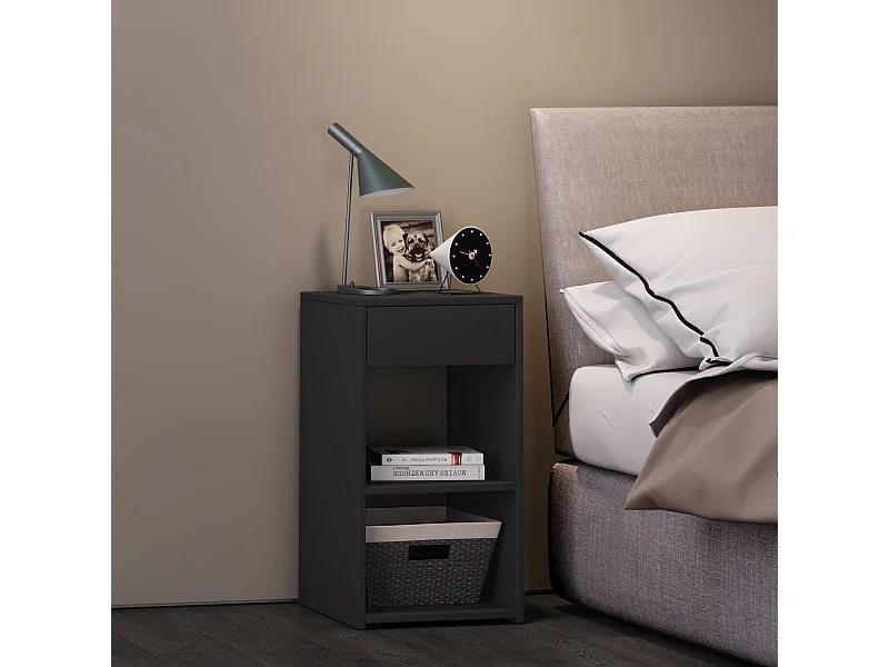 bedside table Sledo Black H. 65 x W. 35 x D. 35 cm