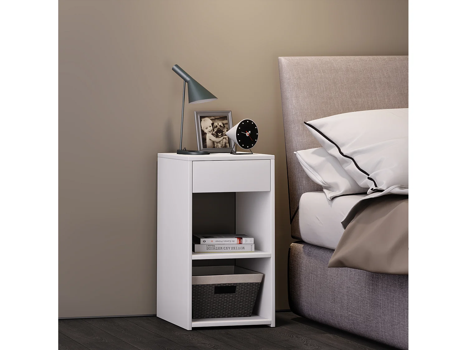 bedside table Sledo White H. 65 x W. 35 x D. 35 cm