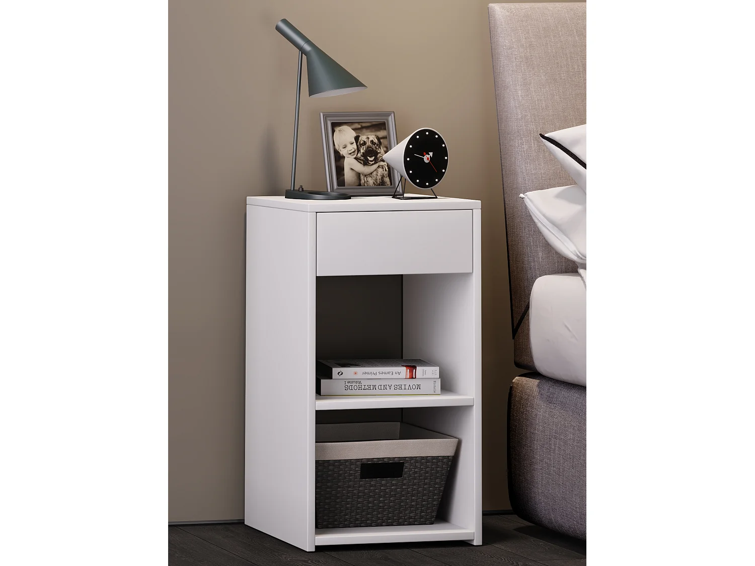 bedside table Sledo White H. 65 x W. 35 x D. 35 cm