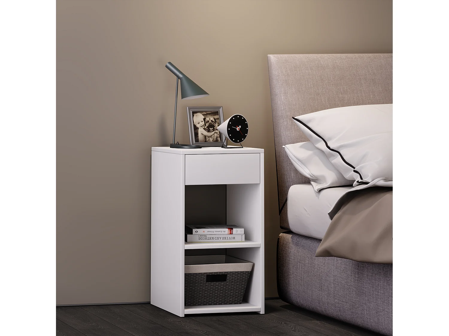 bedside table Sledo White H. 65 x W. 35 x D. 35 cm