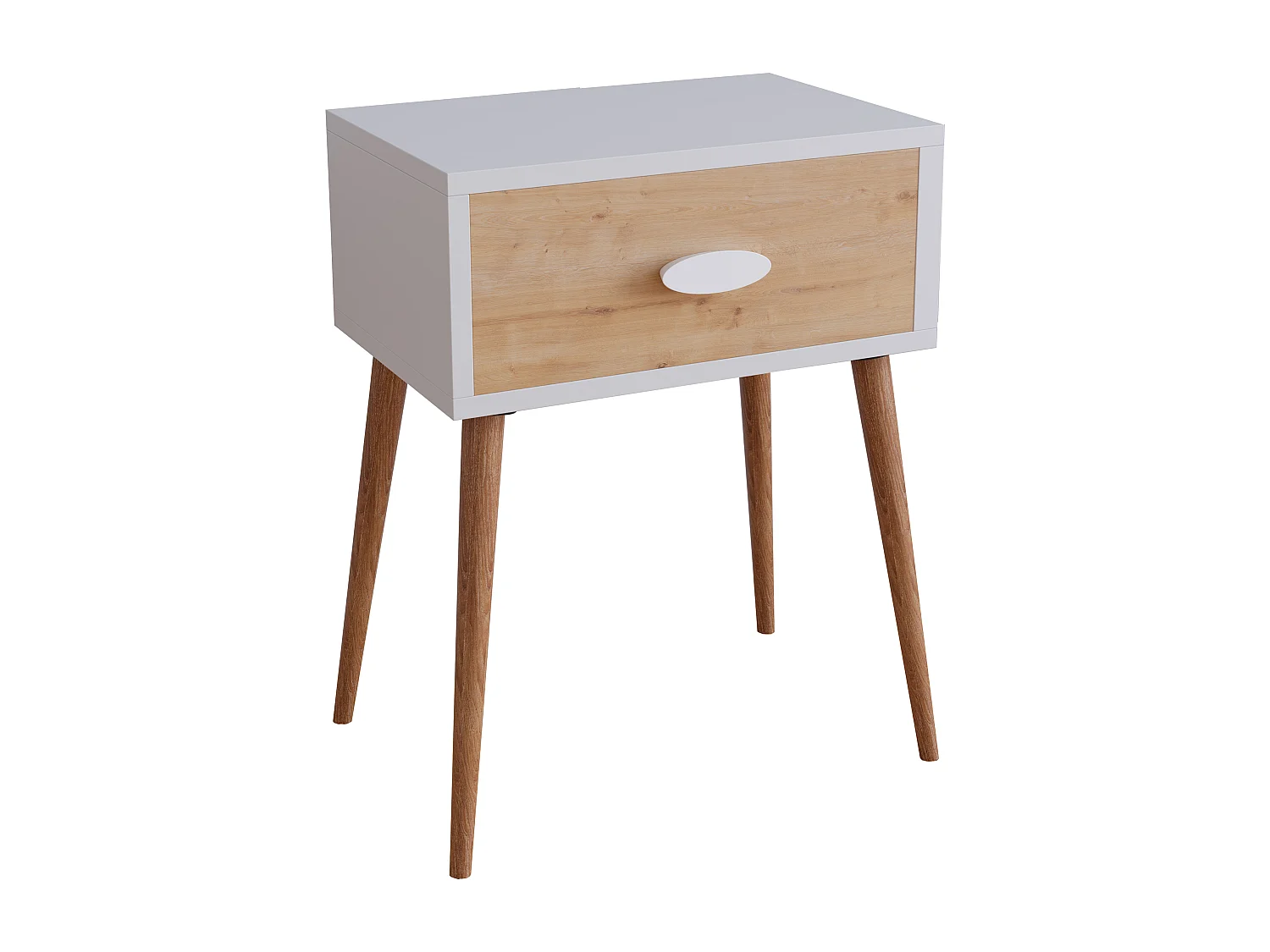 bedside table Slepal White / Honey oak H. 60 x W. 45 x D. 30 cm