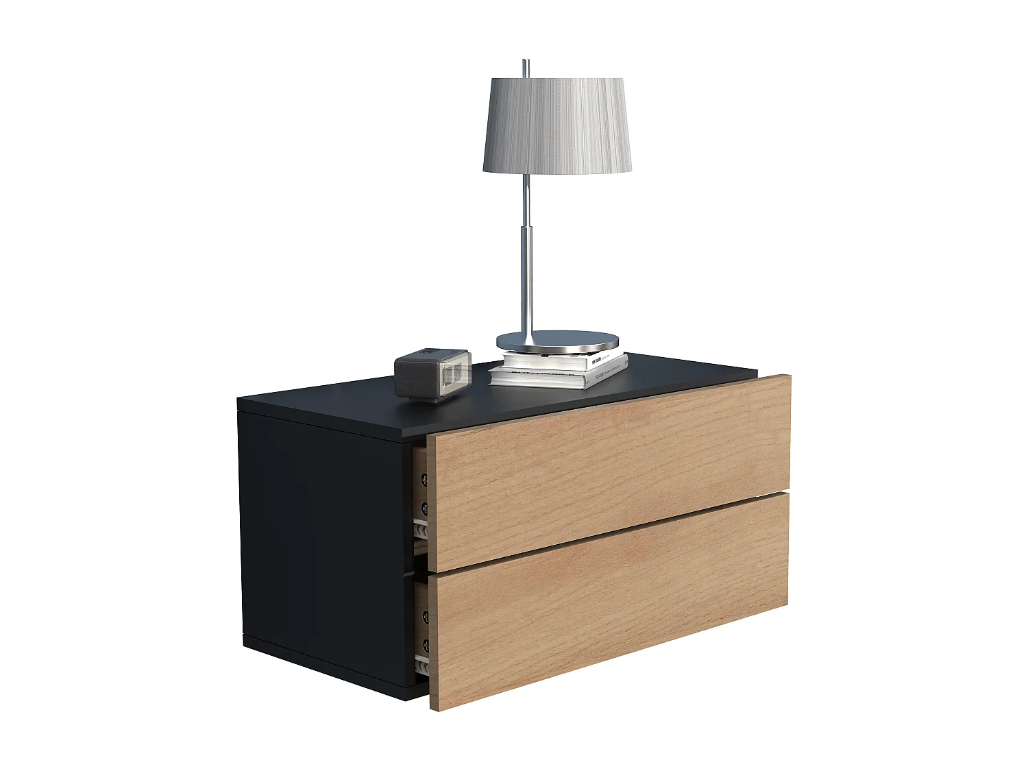 Houten muur hangende nachtkastje Usal L 60 cm