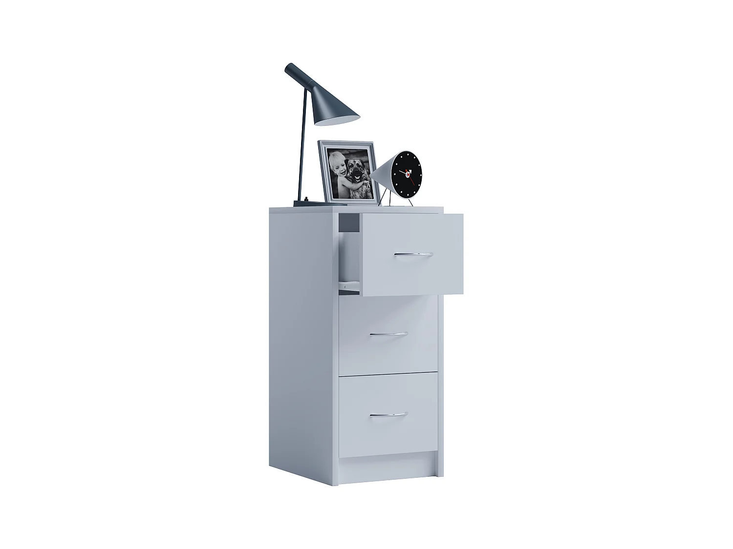 bedside table Boxal White H. 65 x W. 33 x D. 35 cm