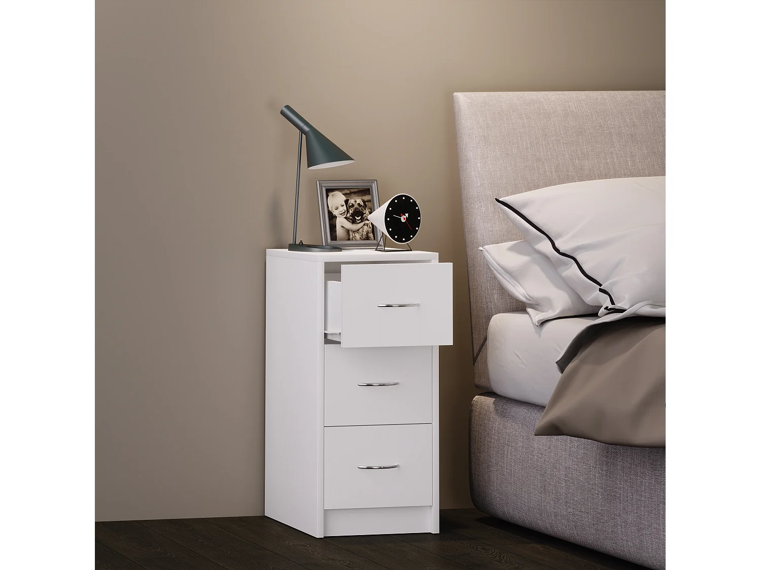 Holz Nachtschrank Nachttisch Schublade Boxal Maxi