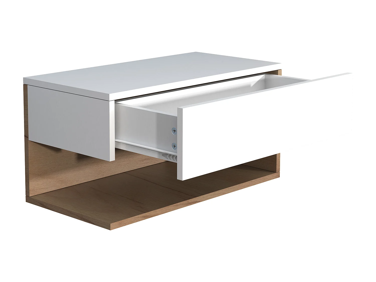 Houten muur hangende nachtkastje Usal XL 60cm