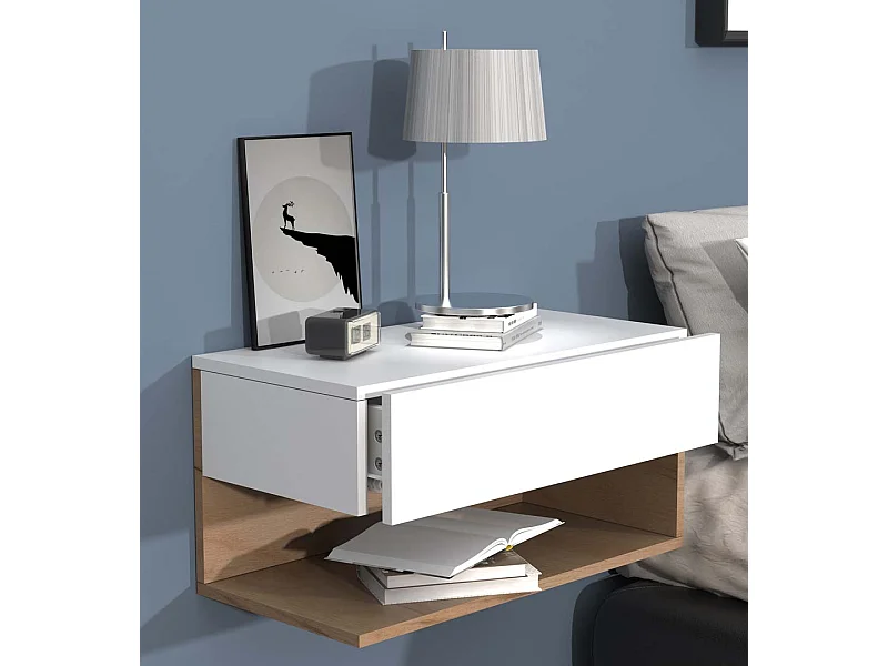 Drewniana ściana wisząca stolik nocny Usal XL 60cm