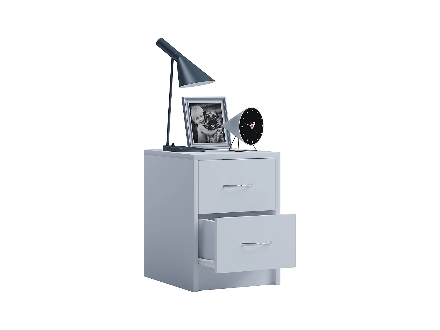 bedside table Boxal White H. 40 x W. 35 x D. 35 cm