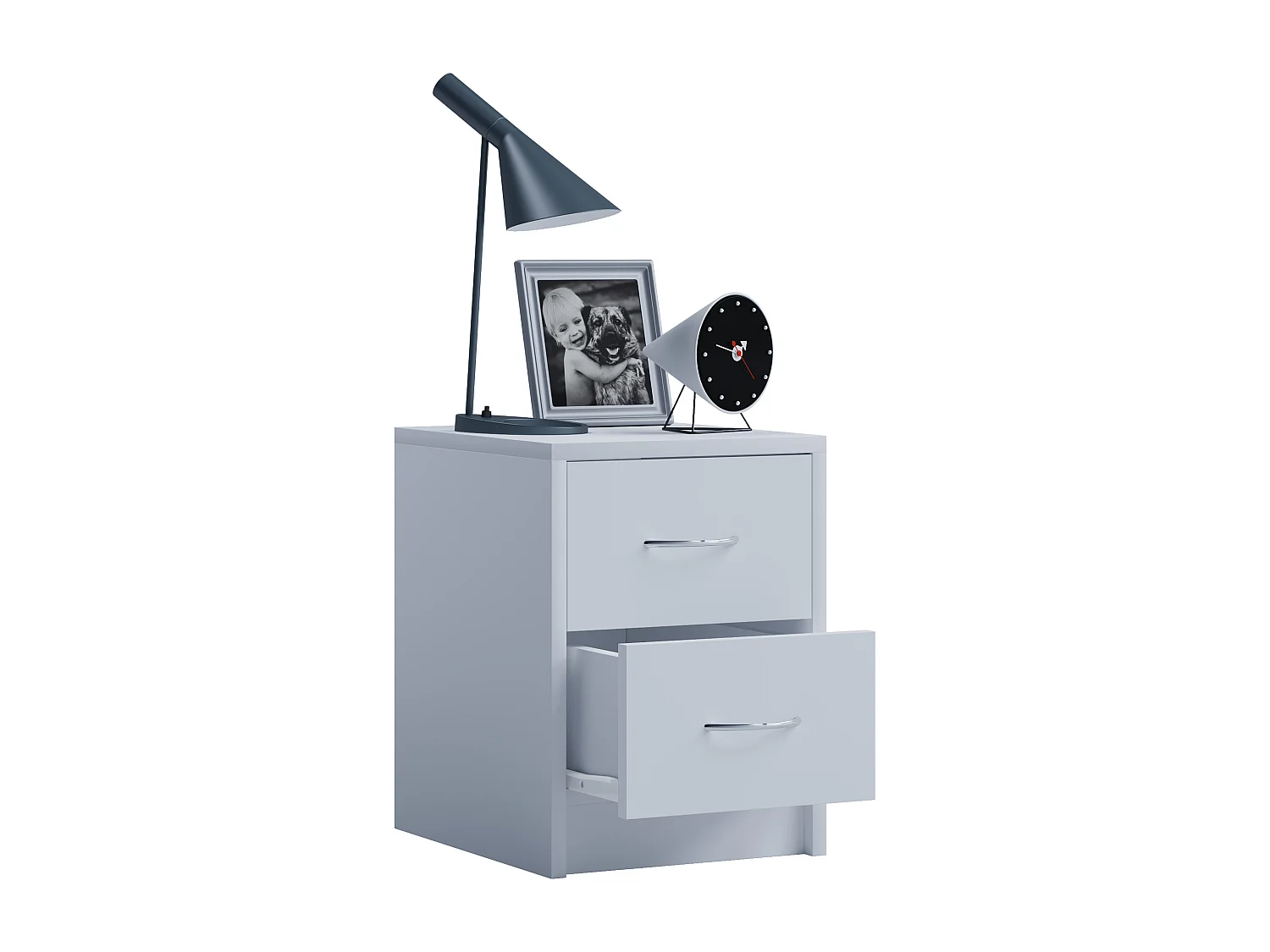 Armário noturno VCM | Mesa lateral | Mesa de cabeceira | Dimensões aprox. 40 x L. 35 x P. 35 cm - Boxal Mini (Branco)