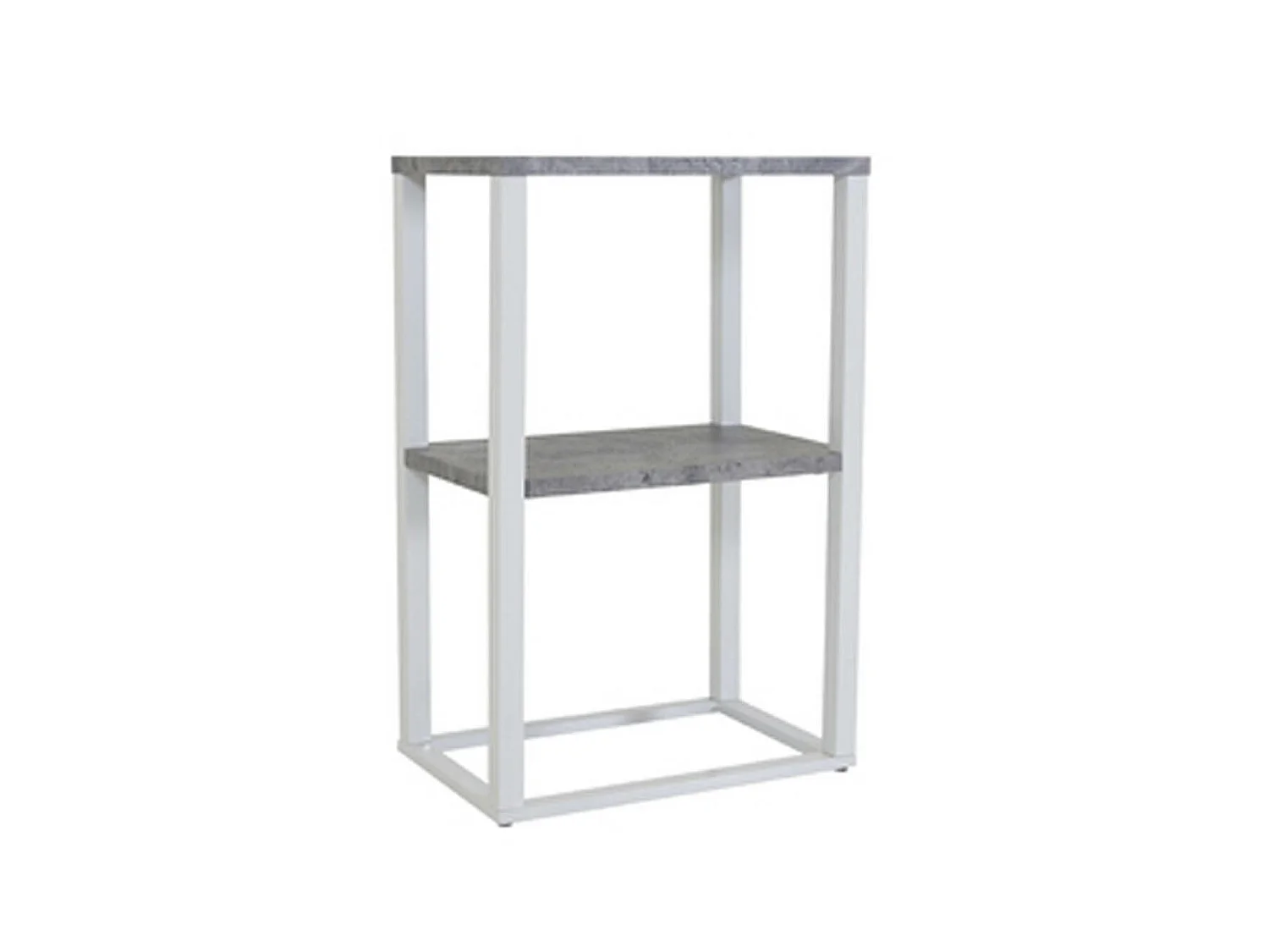 Table de Chevet Double "Rise" 70cm Gris & Blanc