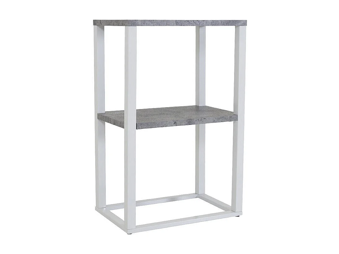 Table de Chevet Double "Rise" 70cm Gris & Blanc