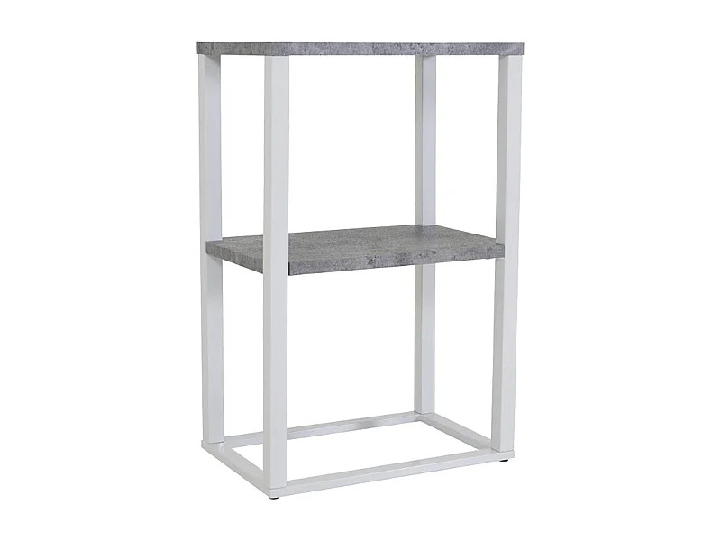 Table de Chevet Double "Rise" 70cm Gris & Blanc