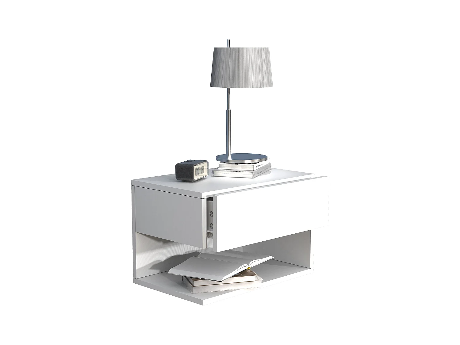 bedside table Usal White H. 30 x W. 45 x D. 32 cm