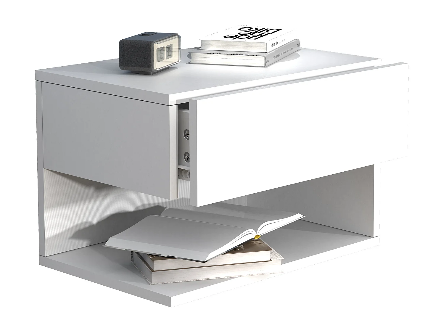 bedside table Usal White H. 30 x W. 45 x D. 32 cm