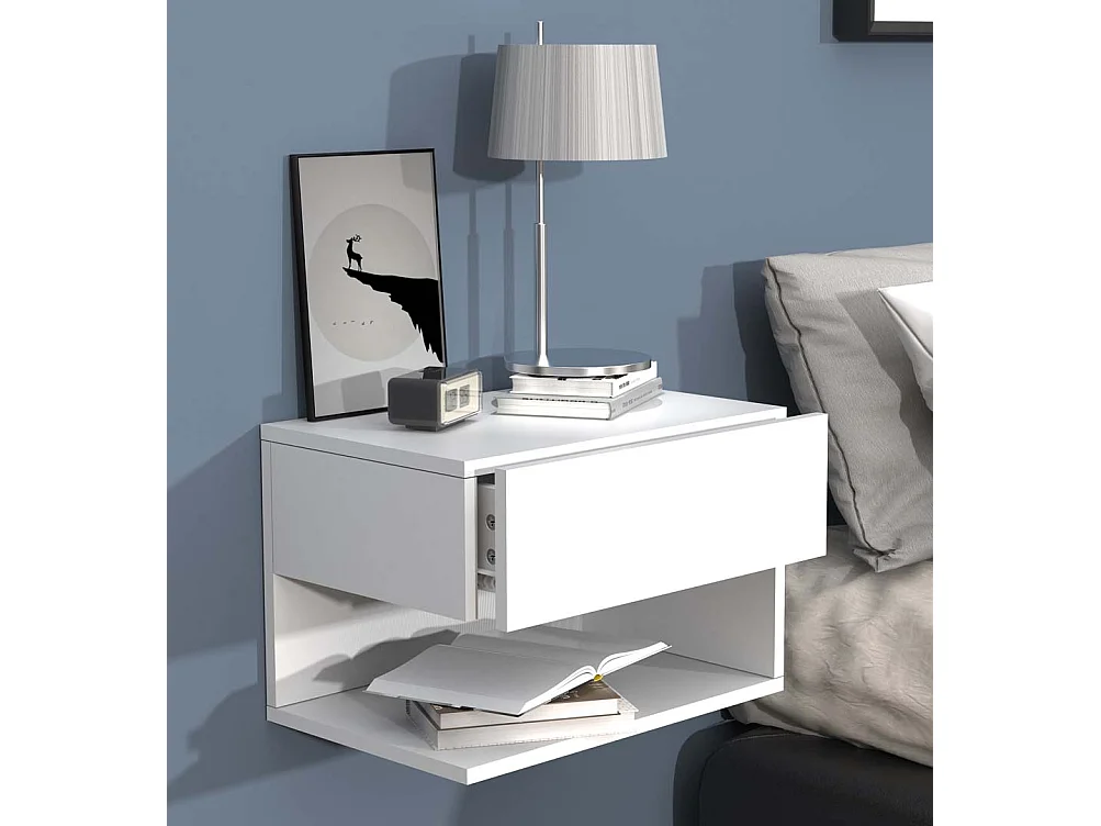 bedside table Usal White H. 30 x W. 45 x D. 32 cm