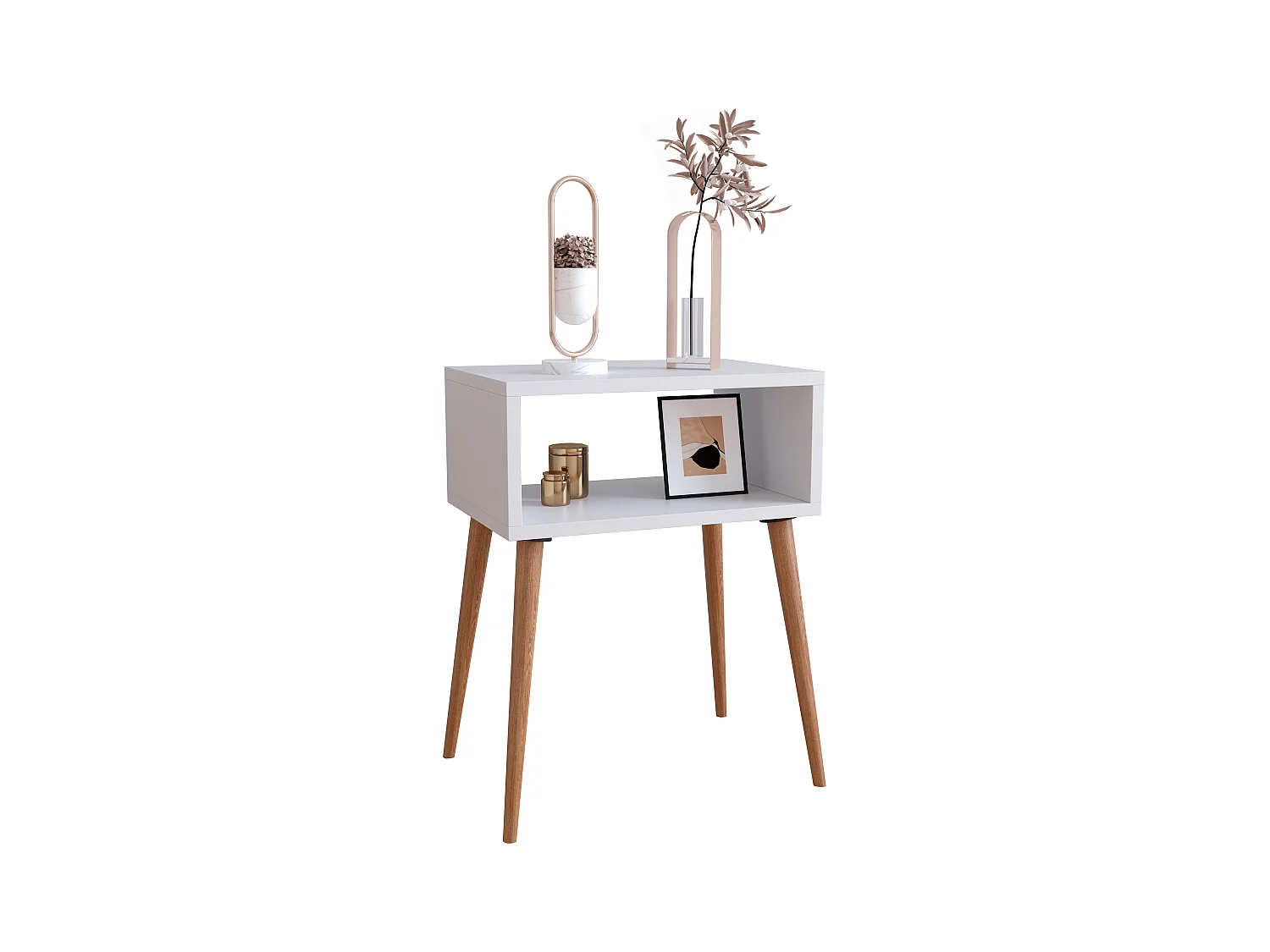 bedside table Singol White H. 60 x W. 45 x D. 30 cm