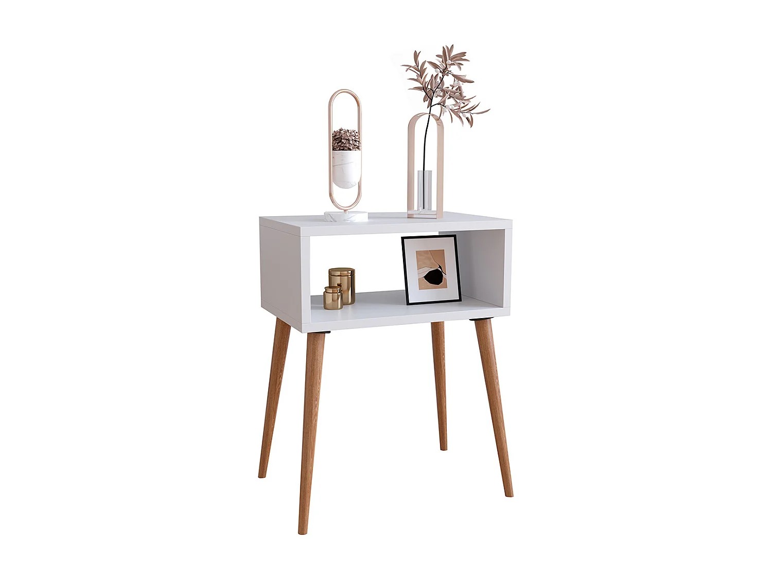 Houten bijzettafel nachtkastje Singol M