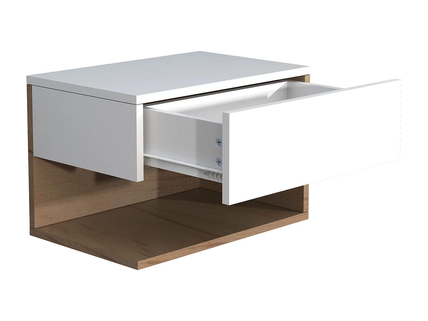 bedside table Usal White / Honey oak H. 30 x W. 45 x D. 32 cm