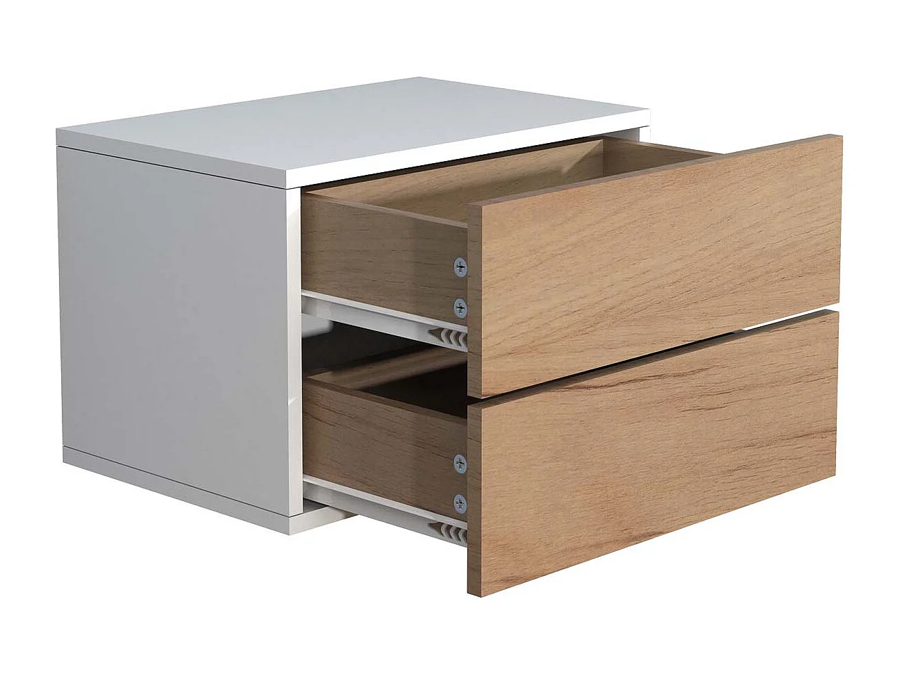 VCM Night Cabinet | Gaveta de parede | Placa de parede | Mesa de cabeceira | Dimensões aprox. A. 30 x L. 45 x P. 32 cm - Usal L 45 cm (Branco / Carvalho Mel)